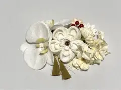 和装用髪飾り（胡蝶蘭・つまみ細工他）成人式 結婚式