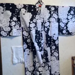 美品)浴衣 トトロ 公式タグ付き 花柄 帯セット 赤✖️黄リバーシブル