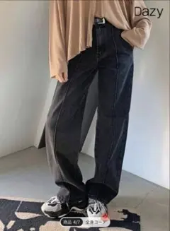 SHEIN デニムパンツ 黒 ブラック 【Mサイズ】