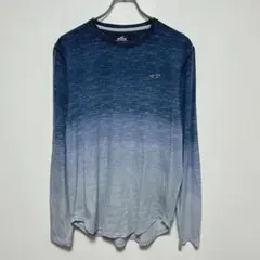 ホリスター　ブルーグラデーション長袖Tシャツ　ワンポイントロゴ