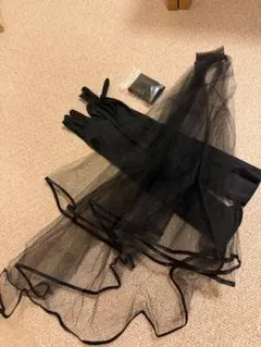 黒 ベール グローブ リボン set コスプレ ハロウィン 結婚式二次会