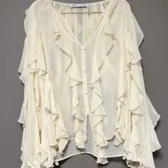 ZARA フリルブラウス　シアー　 ZW COLLECTION