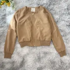 エージーバイアクアガール　ノーカラージャケット　【Ｍ】ベージュ　フェイクスエード