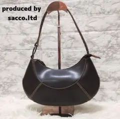 produced by sacco.ltdブラウンレザー ワンショルダーバッグ