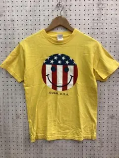 US古着 ALSTYLE GUAM U.S.A. 星条旗柄スマイル Tシャツ