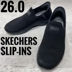 スケッチャーズ スリップインズ ブラック スリッポン スニーカー メッシュ