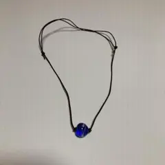 青いトンボ玉ネックレス