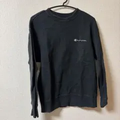 Champion 裏起毛 トレーナー スウェット ロゴTシャツ 黒 ブラック