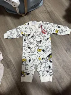 PEANUTS スヌーピー 総柄 カバーオール 70cm 新品タグ付き