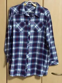 長袖チェックシャツ