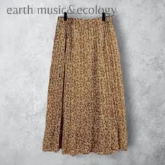 新品　【earth music&ecology 】　花柄　ガーゼプリーツスカート