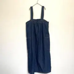 サマンサモスモス　デニム ロングスカート　サロペット 前後2WAY 綿　リネン