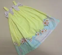 B a l lo on chic イエロー花柄ノースリーブワンピース　姉妹お揃い