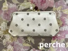 大人気 perche ペルケ アクリル玉 がま口長財布 長財布 ゴールドドットのサムネイル
