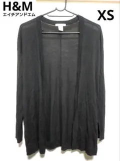 H&M カーディガン ブラック XS