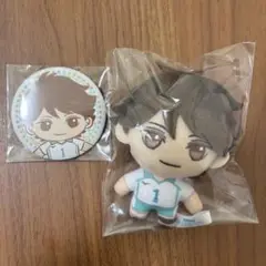 セガラッキーくじ 及川徹 ぬいぐるみマスコット 缶バッジ