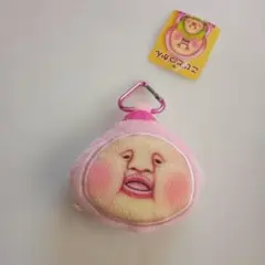 顔デザインのピンクキーホルダー