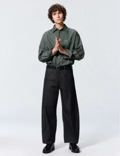 GU/バレルレッグジーンズ/ダークグレー/サイズ31/丈標準