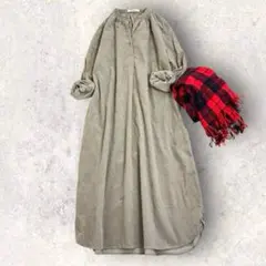 コーデュロイ ロングワンピース