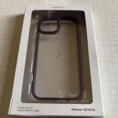 salisty iPhone 15/14/13用ケース クリア/パープル