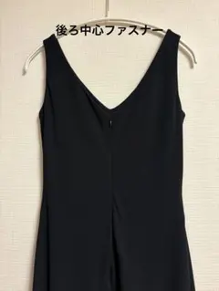 ミシェルクランMICHEL KLEIN paris 黒　ロングドレスM パーティ