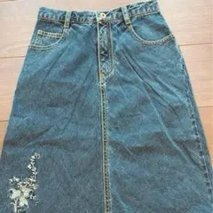 GAP デニムスカート ロングスカート【120】カジュアル　レトロ 蝶柄 花柄