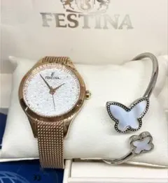 FESTINA フェスティナ スワロフスキー バングル付き 腕時計