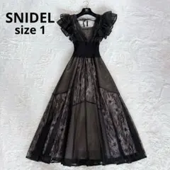 極美品✨未使用級【スナイデル】レースボリュームワンピース ブラック 1 M相当