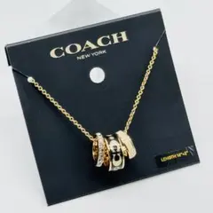 新品コーチCOACH シグネチャーエナメル　ロンデルネックレス