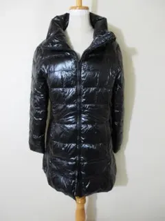 (O-39)Champion チャンピオン ダウンコート 黒 ジップアップ L