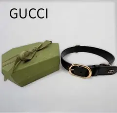 グッチ GUCCI ペット用 首輪 インターロッキングG レザー 箱付き GG