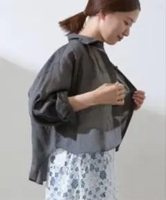 BEAUTY &YOUTH シースルー半袖ブラウンシャツ - メルカリ