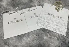 DECORTE ショップ袋 3点セット ホワイト リボンつき！大、26✖️28cm