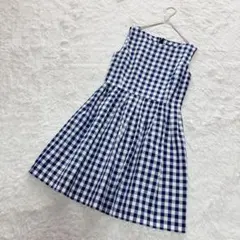 ★スローブイエナ　ワンピース　ギンガムチェック柄　膝丈　フレア　ガーリー　可愛い