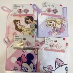ディズニープリンセス ループ付タオル 4枚セット