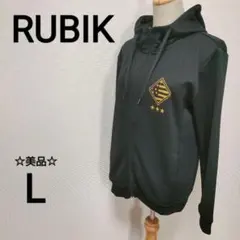 ☆美品　RUBIK L フード付きプリンパーカー　ロゴ　ユニセックス　2143