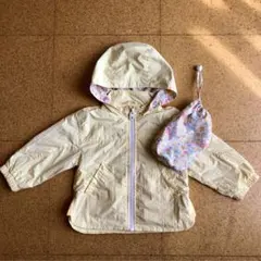 ZARA イエロー フード付きアウター[携帯収納袋つき]