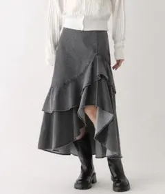 Heather デニムフリルロングスカート