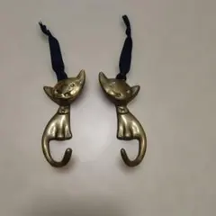 真鍮猫フック2個セット