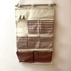 キャンバス製ウォールポケット ベージュ