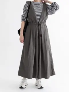 GRAMICCI×EKALアクティブナイロンサロペット・オーバーオール グレー