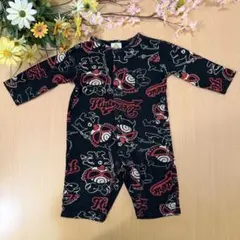 ヒステリックミニ 黒ロンパース 総柄