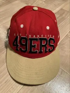NFL　レザーアジャスブルキャップ　49ers　90sビンテージ　USA製 NFL レザーアジャスブルキャップ 49ers 90sビンテージ USA製 - メルカリ