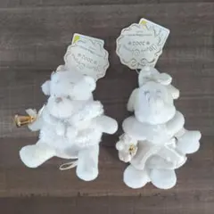 ディズニーリゾート　クリスマス　ホワイトプーさん&ミニーマウス　ぬいぐるみバッチ