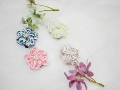 オーダーカラフラワーパールヘアピン　ハンドメイド