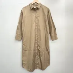 nano UNIVERSE ベージュ 長袖 シャツワンピース フリー