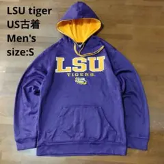 LSU ルイジアナ州立大学パープルイエローtiger パーカー US古着 S