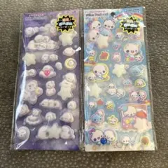 ピカプニシール あわわちゃん シマエナガ 蓄光 ぷにぷに 2点セット