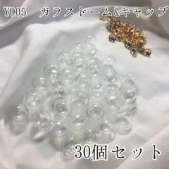 Y005 ガラスドーム＆キャップ 30個セット