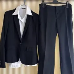 スーツセレクトブラックストライプパンツスーツ サイズ11号